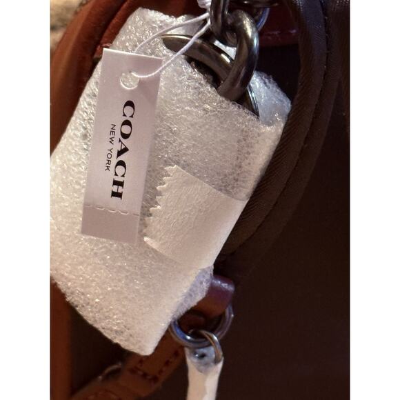 NWT COACH Mini Court Backpack Bag Charm BELL FLOWER PRINT F72955 Steel Blue - Picture 10 of 10